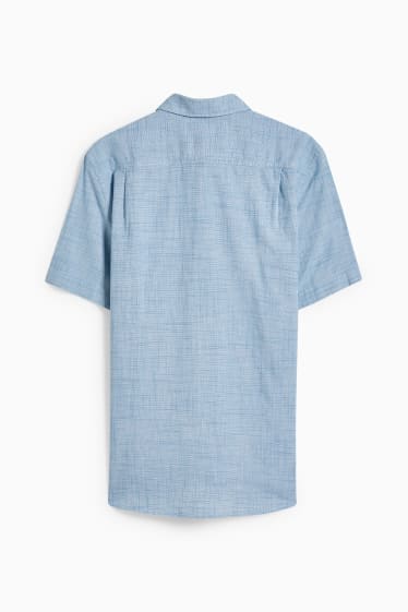 Heren - Overhemd - regular fit - kent - blauw