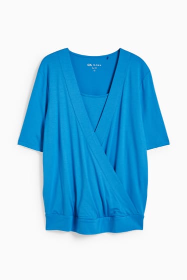 Donna - T-shirt per allattamento - blu