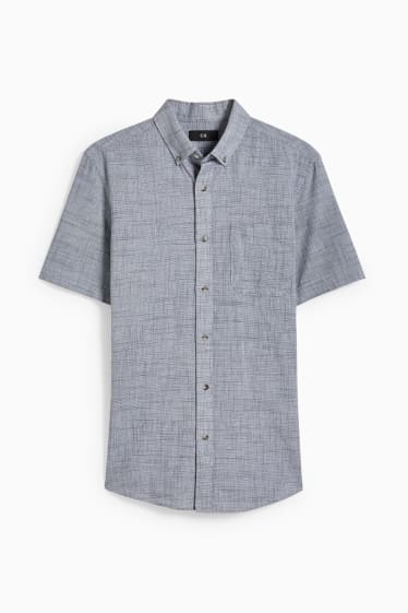 Pánské - Košile - regular fit - button-down - šedá