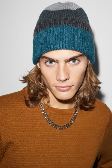 Men - CLOCKHOUSE - knitted hat - blue / gray