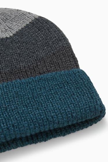 Uomo - CLOCKHOUSE - berretto in maglia - blu / grigio