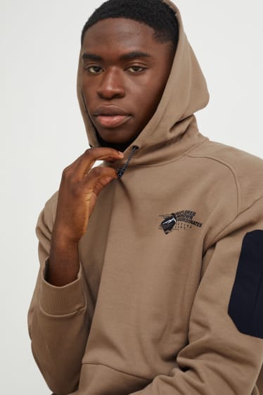 Hommes - Sweat à capuche - marron clair