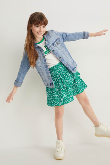 Bambine - Gonna - a fiori - verde