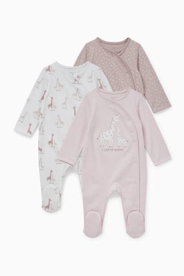 Bébés - Lot de 3 - pyjamas bébé - rose