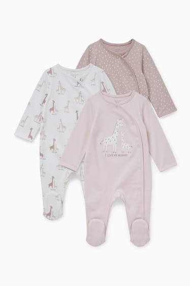 Bébés filles - Lot de 3 - pyjamas bébé - rose
