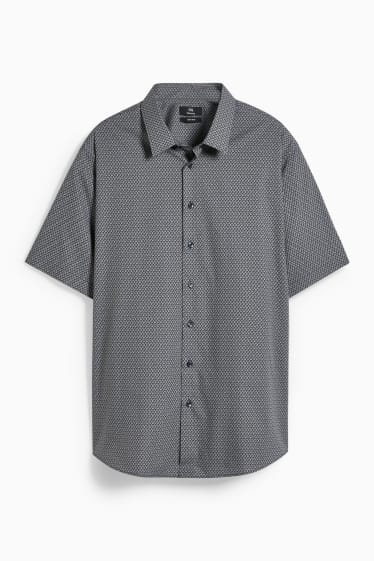 Hommes - Chemise - regular fit - col kent - facile à repasser - bleu foncé
