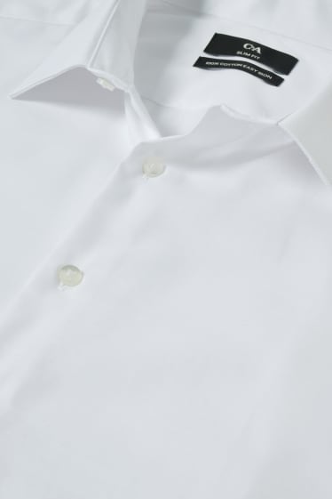Home - Camisa formal - slim fit - coll kent - fàcil de planxar - blanc