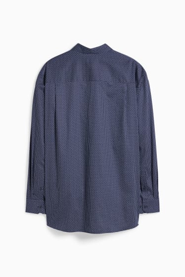 Heren - Overhemd - slim fit - kent - gemakkelijk te strijken - donkerblauw