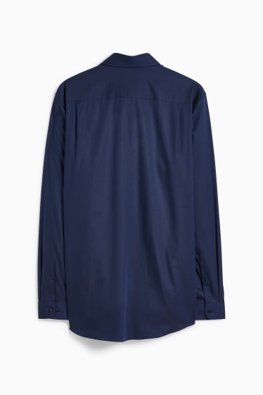 Home - Camisa formal - regular fit - kent - fàcil de planxar - blau fosc