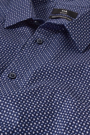 Hombre - Camisa - slim fit - kent - de planchado fácil - azul oscuro