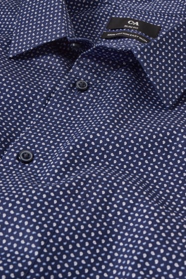 Men - Shirt - slim fit - kent collar - easy-iron - dark blue