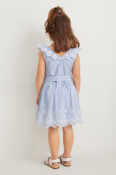 Kinder - Set - Kleid und Scrunchie - 2 teilig - hellblau
