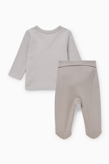 Miminka - Outfit pro novorozence - 2dílný - šedá/hnědá