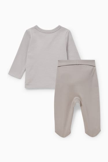 Unisex - Erstlingsoutfit - 2 teilig - grau-braun