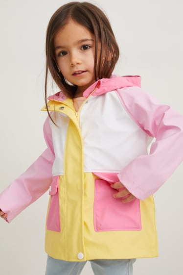 Kinder - Regenjacke mit Kapuze - weiß