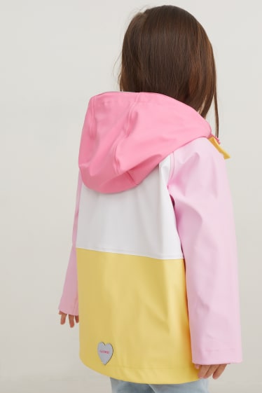 Kinder Mädchen - Regenjacke mit Kapuze - weiss