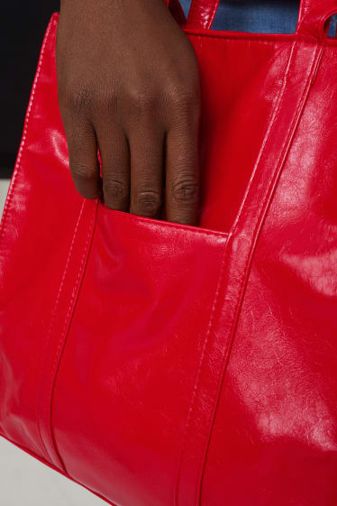 Dona - Bossa shopper de xarol - pell sintètica - vermell