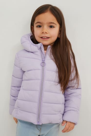 Children - Quilted jacket with hood - light violet