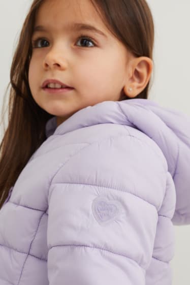 Children - Quilted jacket with hood - light violet