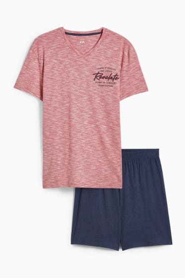 Men - Short pyjamas - red-melange