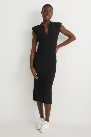 Women - Knitted dress - black
