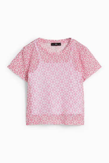 Bambini - Set - maglia a maniche corte e top - 2 pezzi - fucsia