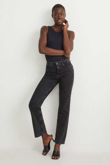 Damen - Straight Jeans - High Waist - LYCRA® - dunkeljeansgrau