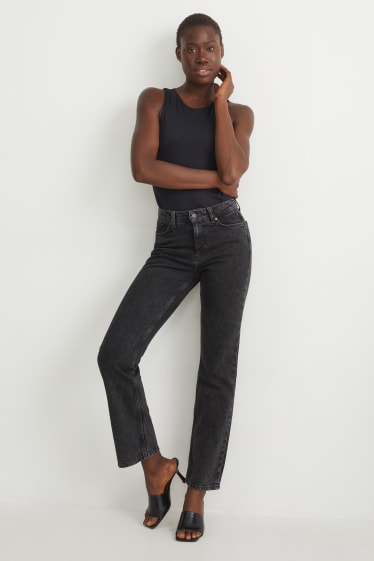 Donna - Straight jeans - vita alta - LYCRA® - jeans grigio scuro