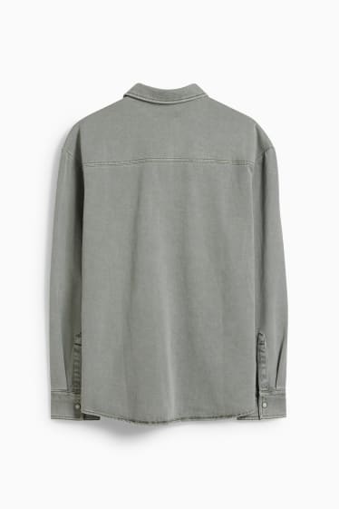 Hommes - Chemise - relaxed fit- col kent - gris