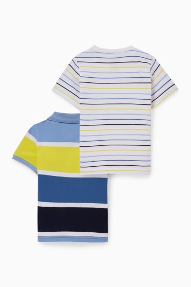 Kinderen: jongens - Set van 2 - poloshirt en T-shirt - gestreept - blauw