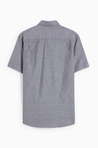 Herren - Hemd - Regular Fit - Button-down - grau-melange