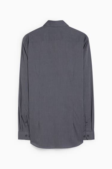 Hombre - Camisa - slim fit - kent - de planchado fácil - gris