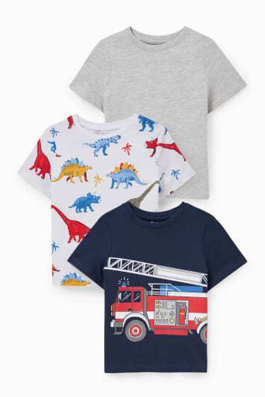 Enfants garçons - Lot de 3 - T-shirt - bleu foncé