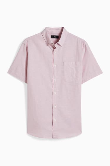 Pánské - Košile - regular fit - button-down - růžová