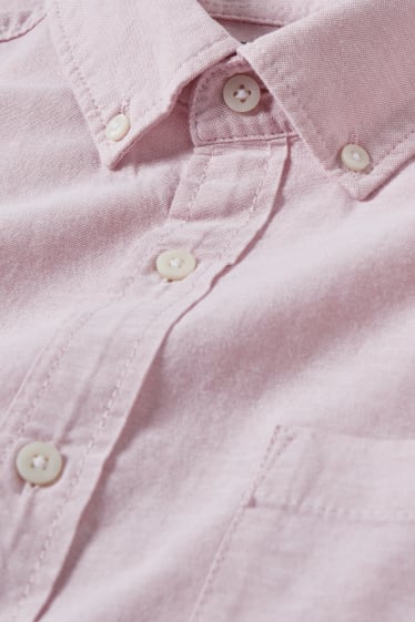 Uomo - Camicia - regular fit - button down - rosa