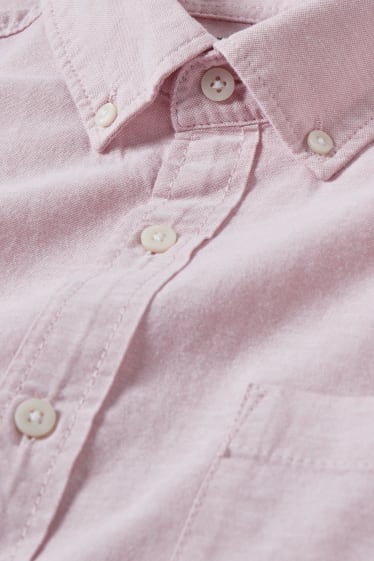 Herren - Hemd - Regular Fit - Button-down - rosa