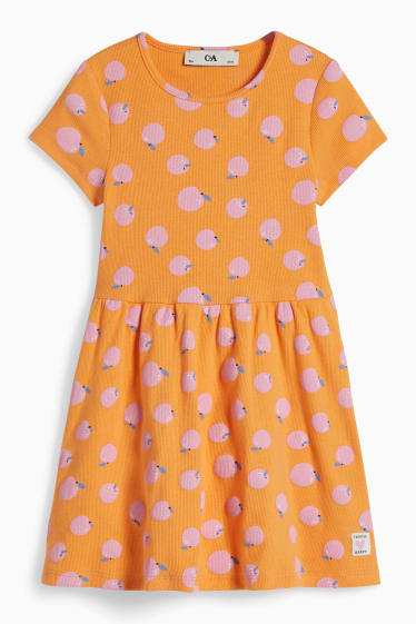 Kinder - Kleid - gemustert - orange