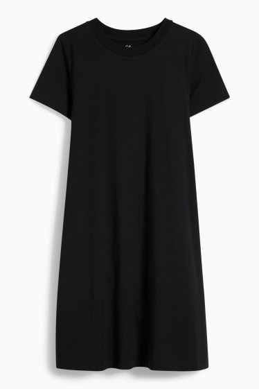 Dames - T-shirt-jurk - zwart