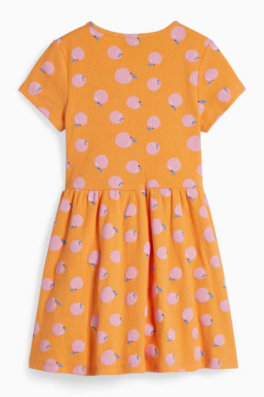 Enfants filles - Robe - à motifs - orange