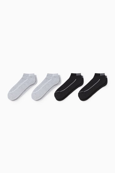 Femmes - Lot de 4 paires - chaussinettes de sport - gris clair chiné