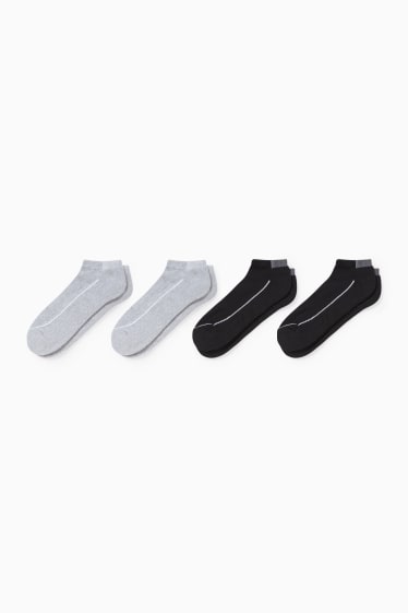 Mujer - Pack de 4 - calcetines tobilleros - gris claro jaspeado