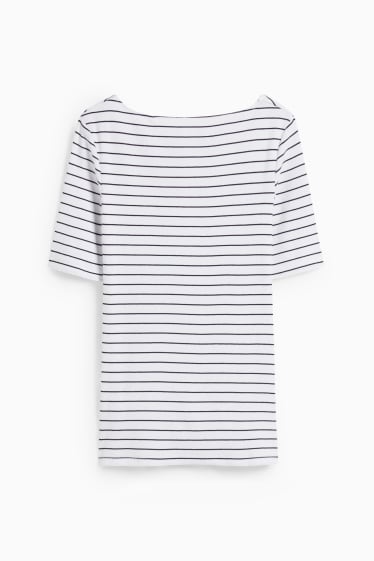 Donna - T-shirt - a righe - bianco / nero