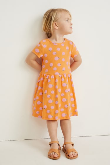Kinderen - Jurk - met patroon - oranje