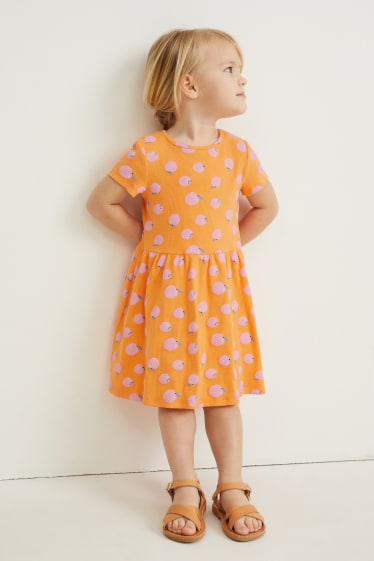 Enfants - Robe - à motifs - orange