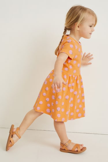 Kinder - Kleid - gemustert - orange