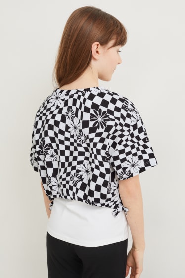 Enfants filles - Ensemble - T-shirt et top - 2 pièces - noir