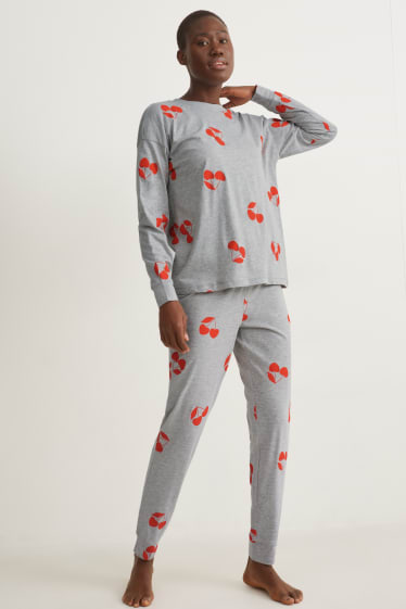 Dona - Pijama - estampat - gris clar jaspiat