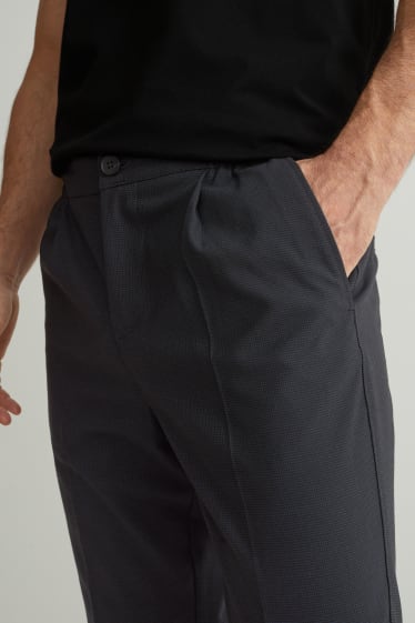 Pánské - Kalhoty chino - tapered fit - Flex - antracitová