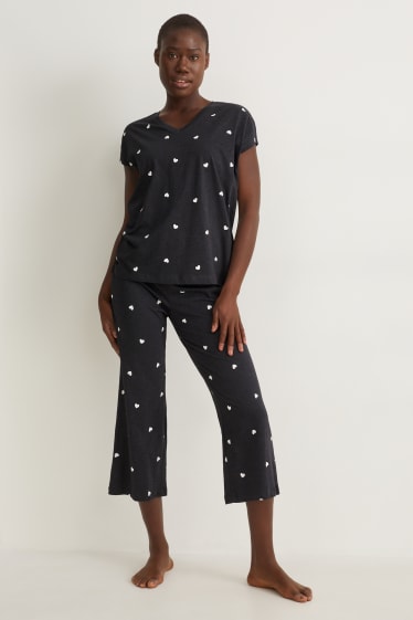 Femmes - Pyjama - avec motif - gris foncé