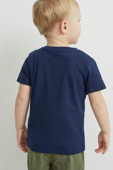 Bambini - Maglia a maniche corte - effetto brillante - blu scuro